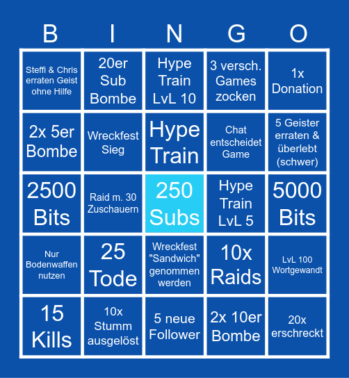 BINGOTEMBER Bingo Card