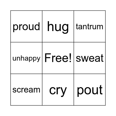Vocabulary Bingo! Bingo Card