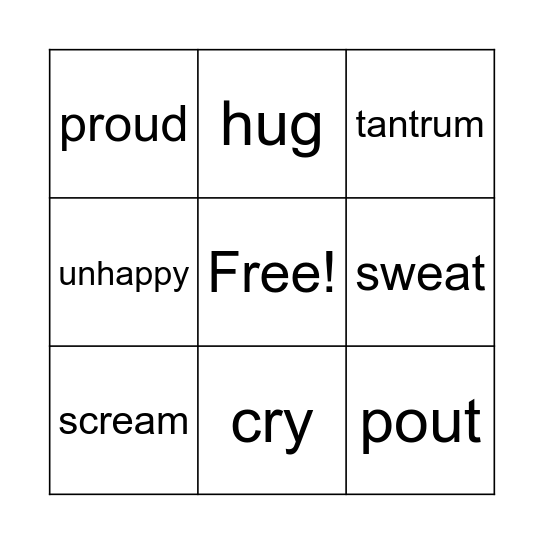 Vocabulary Bingo! Bingo Card