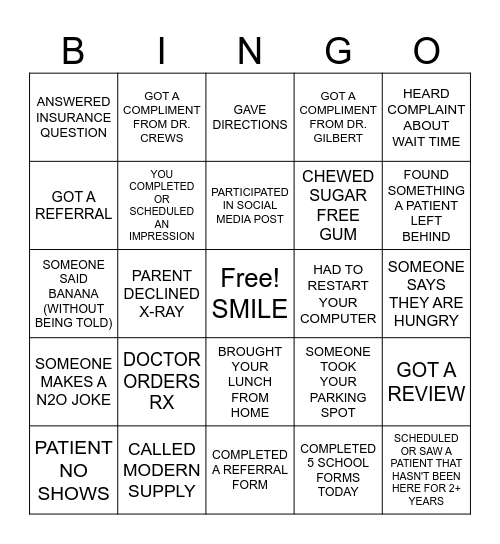 SEPTEMBER OFFICE BINGO Card