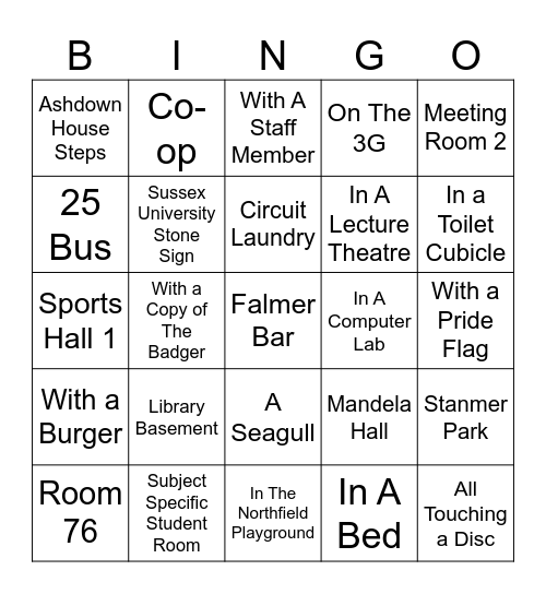 Hawks 2026 Campus Photo Bingo Card