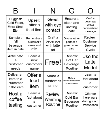 Fall Bingo Card