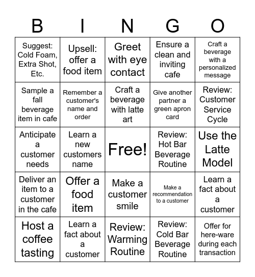 Fall Bingo Card