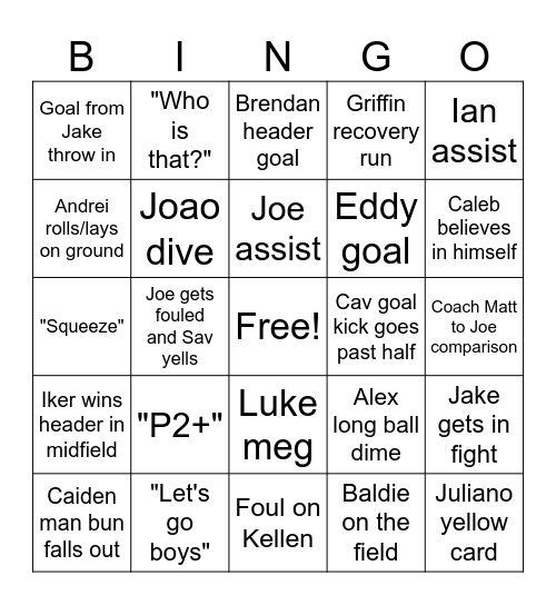MSOC GAMES Bingo Card