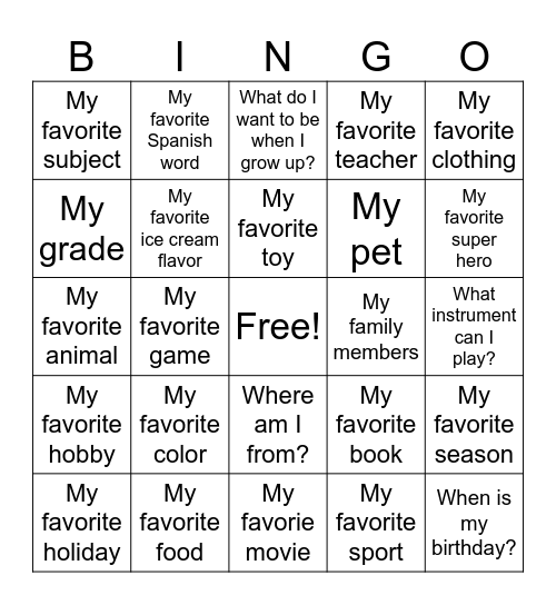 King's Kids 2026 Bingo! Bingo Card