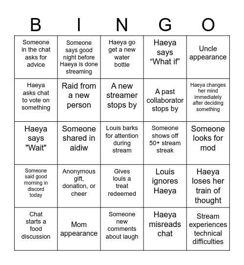 Haeya Partner Anniversary 2026 Bingo Card