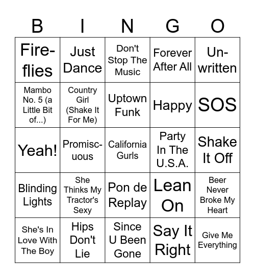 Game 2 - Summer, Tequila & Watermelon Sugar Bingo Card