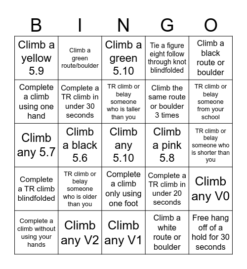 ASP (ages 9-12) Bingo Card