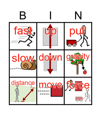 Unit 2: Objects on the Move Bingo Card