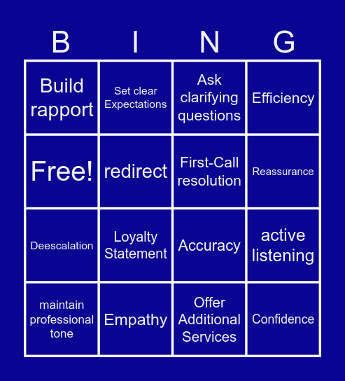 Customer Experience Bingo Card