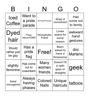 Bi Bingo Card