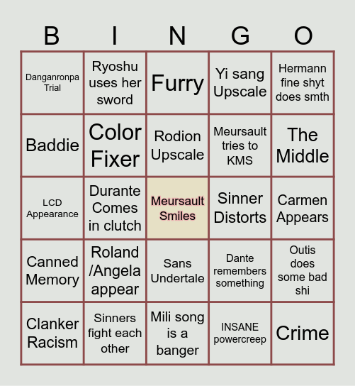 Canto 10 Predictions! Bingo Card