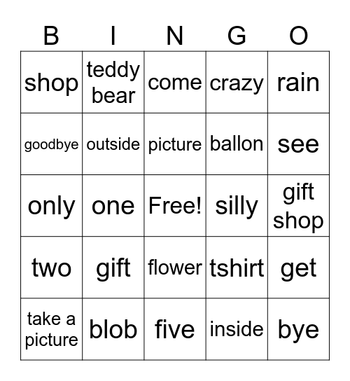 Reading Bingo Card