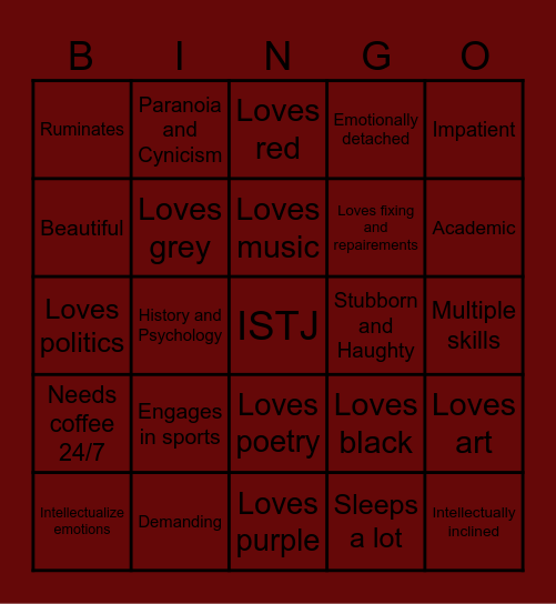 Tsaritsa Bingo Card