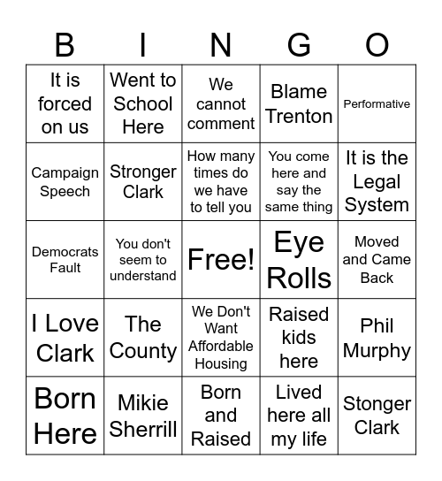 ABOVE ALL ELSE  Bingo Card