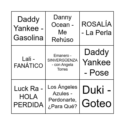 MUSICAL BINGO Card