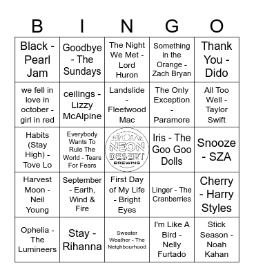 Autumn Vibes Bingo Card