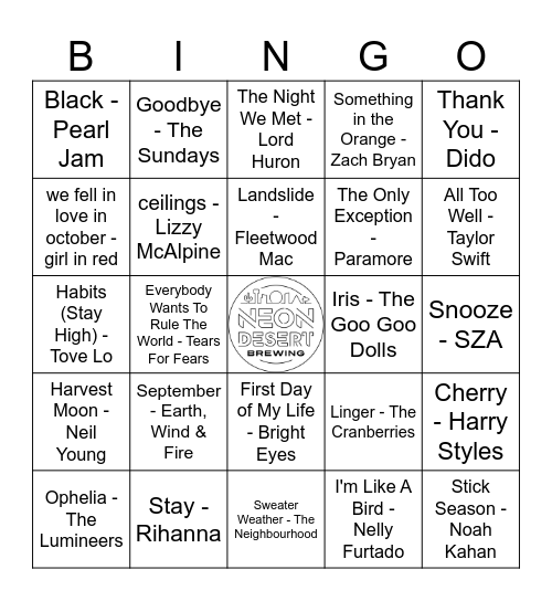 Autumn Vibes Bingo Card