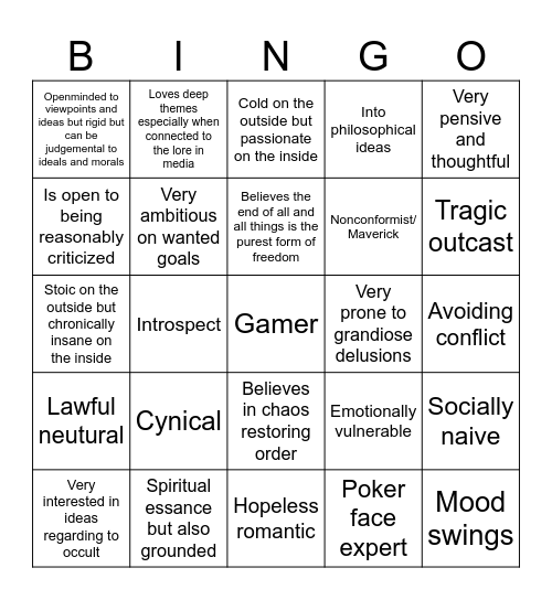 Noct's Bingo Card