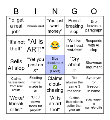 AI Slop Bro Bingo Card