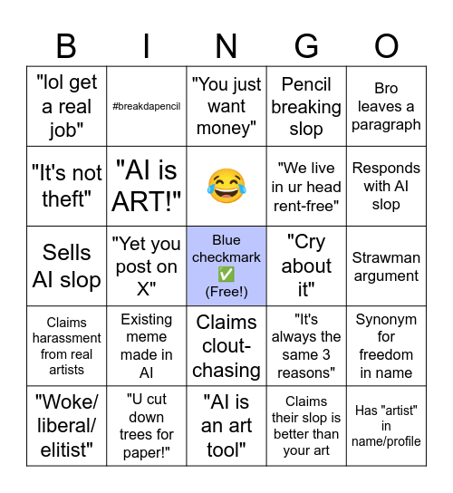 AI Slop Bro Bingo Card