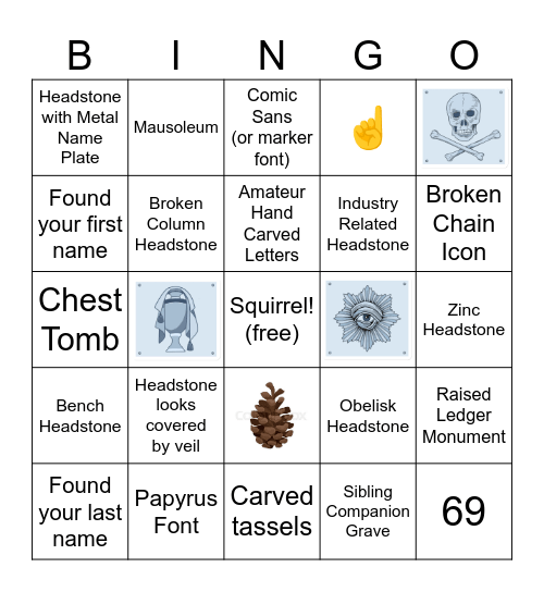 Cemtember 2026 Bingo Card