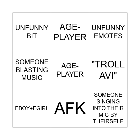 MIC UP BINGO Card