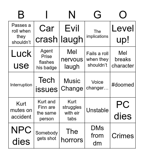 Afore Anew Bingo Card