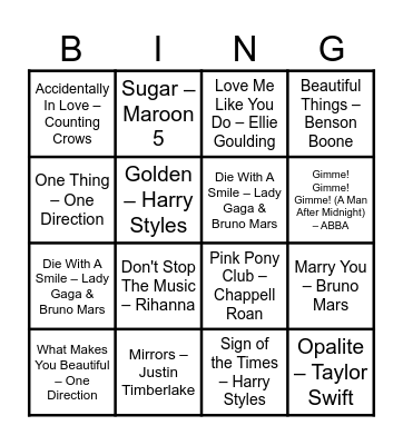 Bingo Musical! Bingo Card