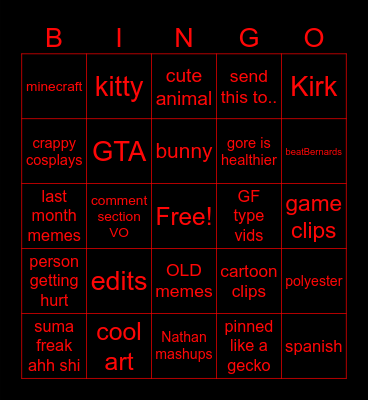 NEW IG REELS BINGO Card