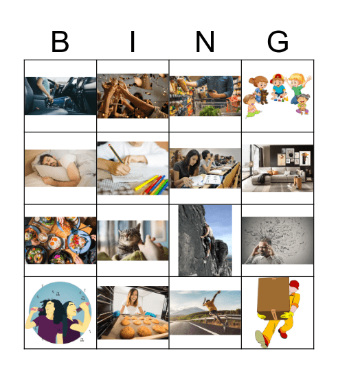 Verben-Bingo Card