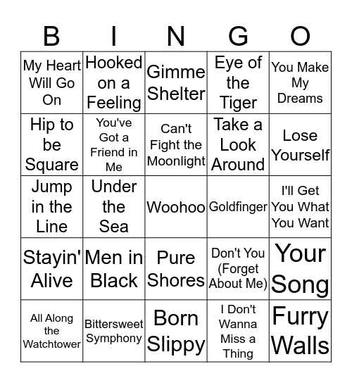 Film Tunes Bingo Card