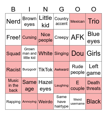Meet up bingo Card