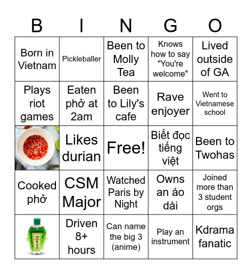 VSA Ice-Breaker Bingo '26-'27 Bingo Card