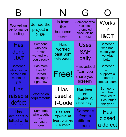 Renata Bingo Card