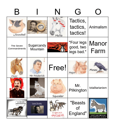 Animal Farm Bingo Card