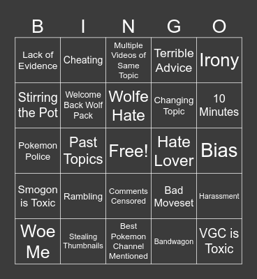 Verlis Bingo! Bingo Card