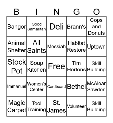 New Dimension's Bingo Card