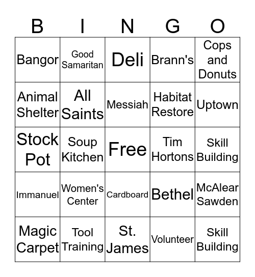 New Dimension's Bingo Card