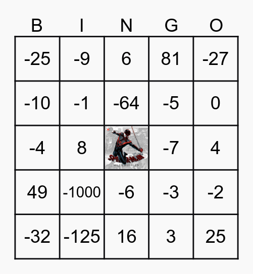 คณิตศาสตร์ Bingo Card