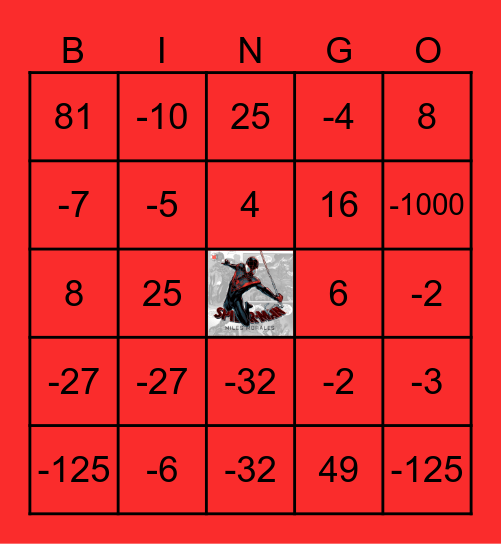 คณิตศาสตร์ Bingo Card