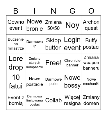7.1 live stream bingo Card