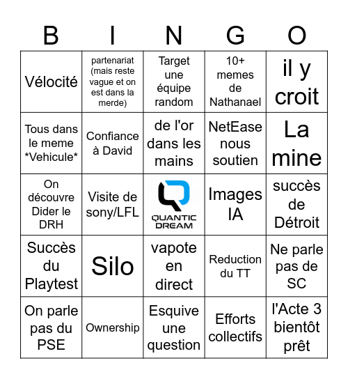 Quantic Dawn Bingo Card