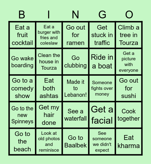 LEBANON! Bingo Card