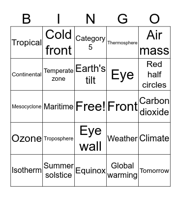 Unit 7 Bingo Card