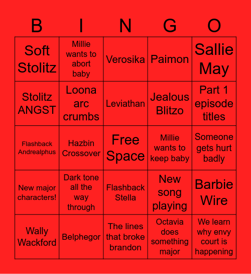 Helluva Boss Season 3 Trailer! Bingo Card