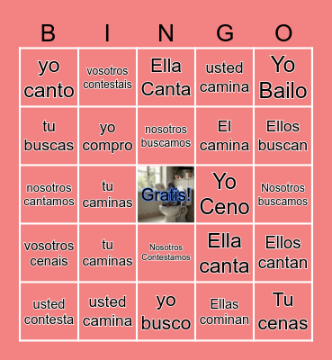 Campbell Verbs Bingo Card