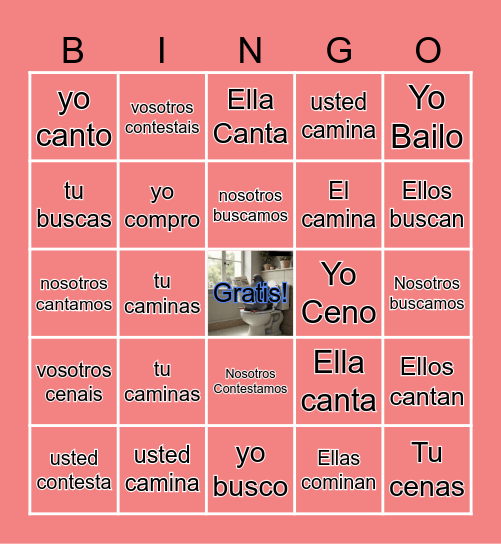 Campbell Verbs Bingo Card