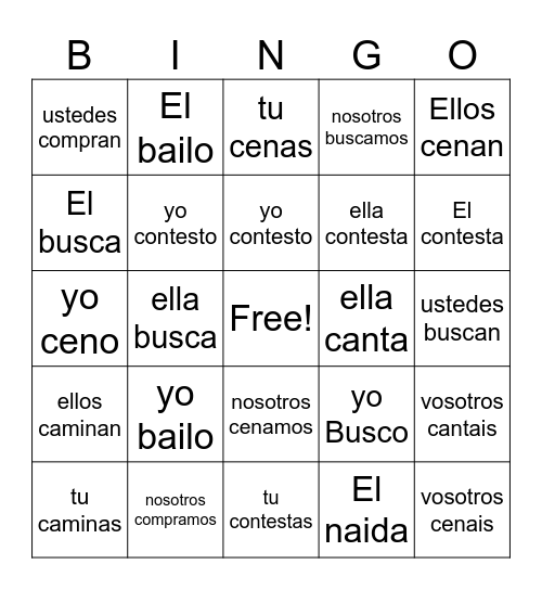 Kessell Diaz Bingo Card