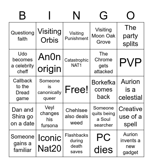 Realm S1 Bingo Card